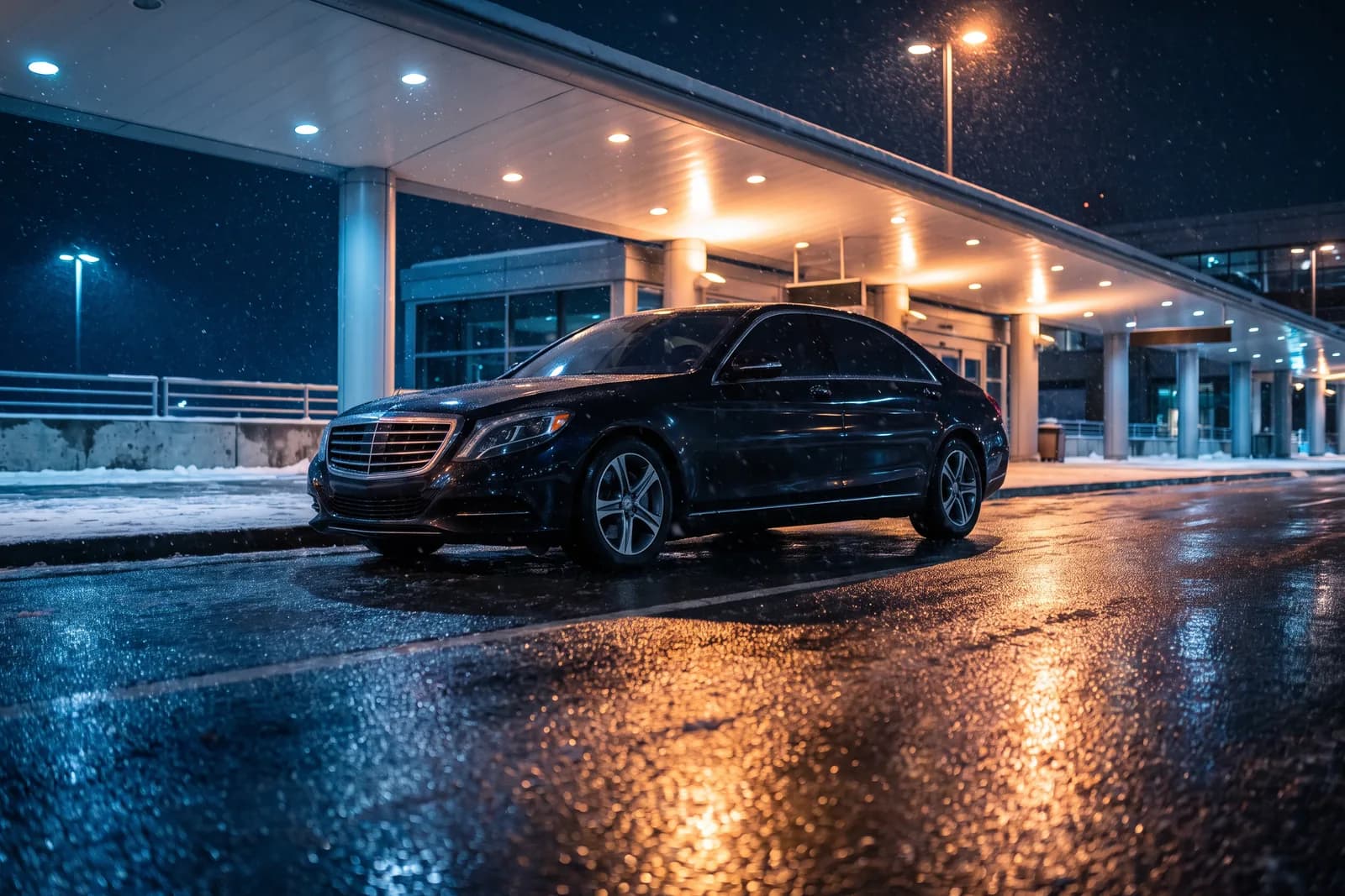 Havalimanı çıkışında bekleyen transfer aracı